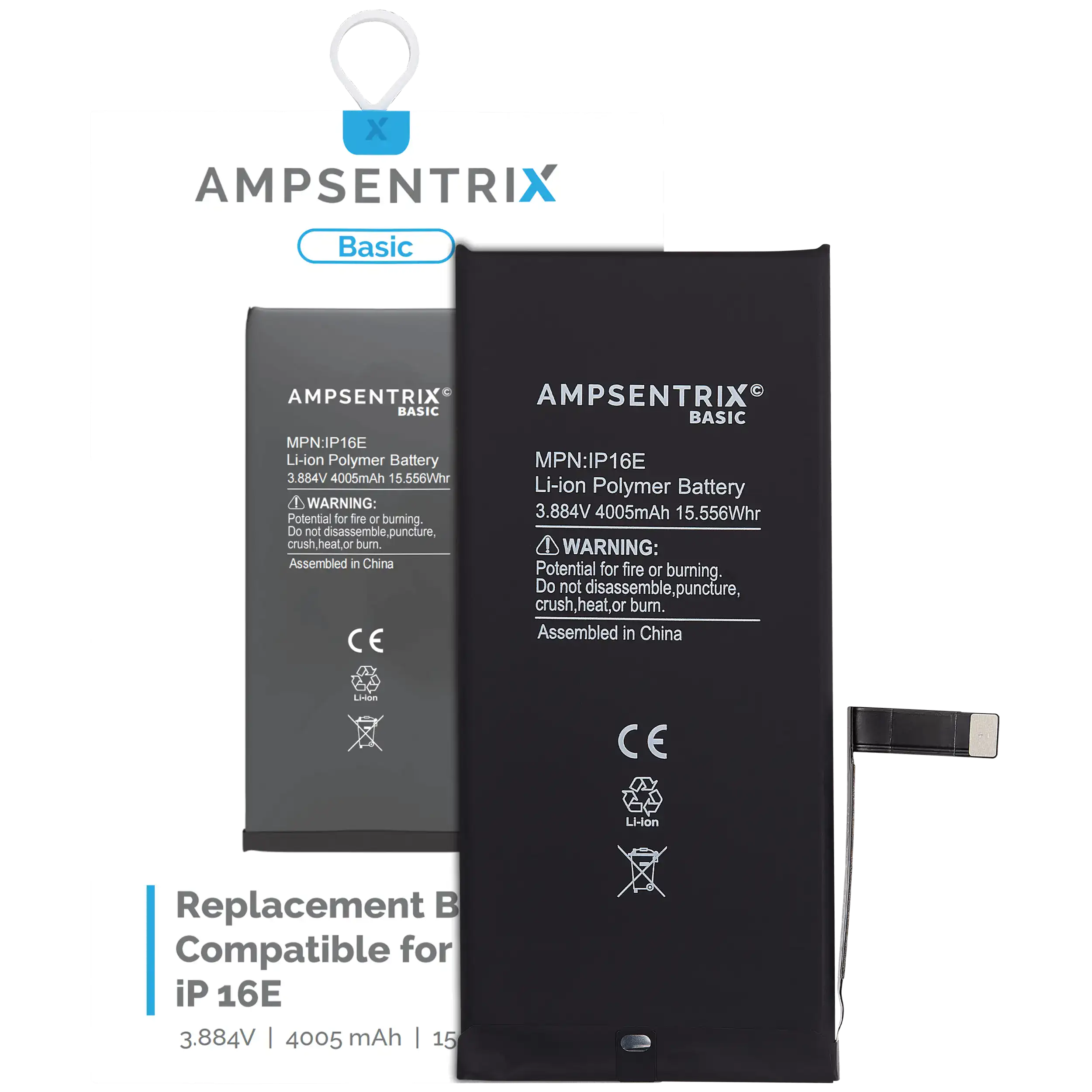 Replacement Akku für iPhone 16e / 17e (AmpSentrix Basic)