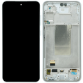 OLED-Display mit Rahmen für Samsung Galaxy A36 5G (A366 / 2025) (Aftermarket Plus) (Weiß)