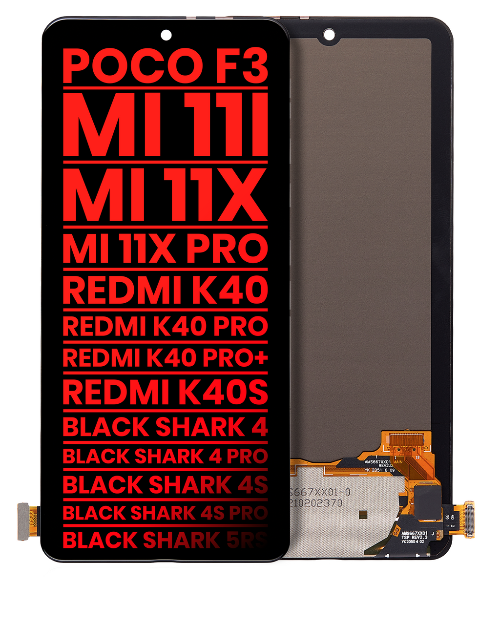 OLED-Display ohne Rahmen Xiaomi Poco F3/F4/Mi 11i (Aftermarket+, alle Farben)