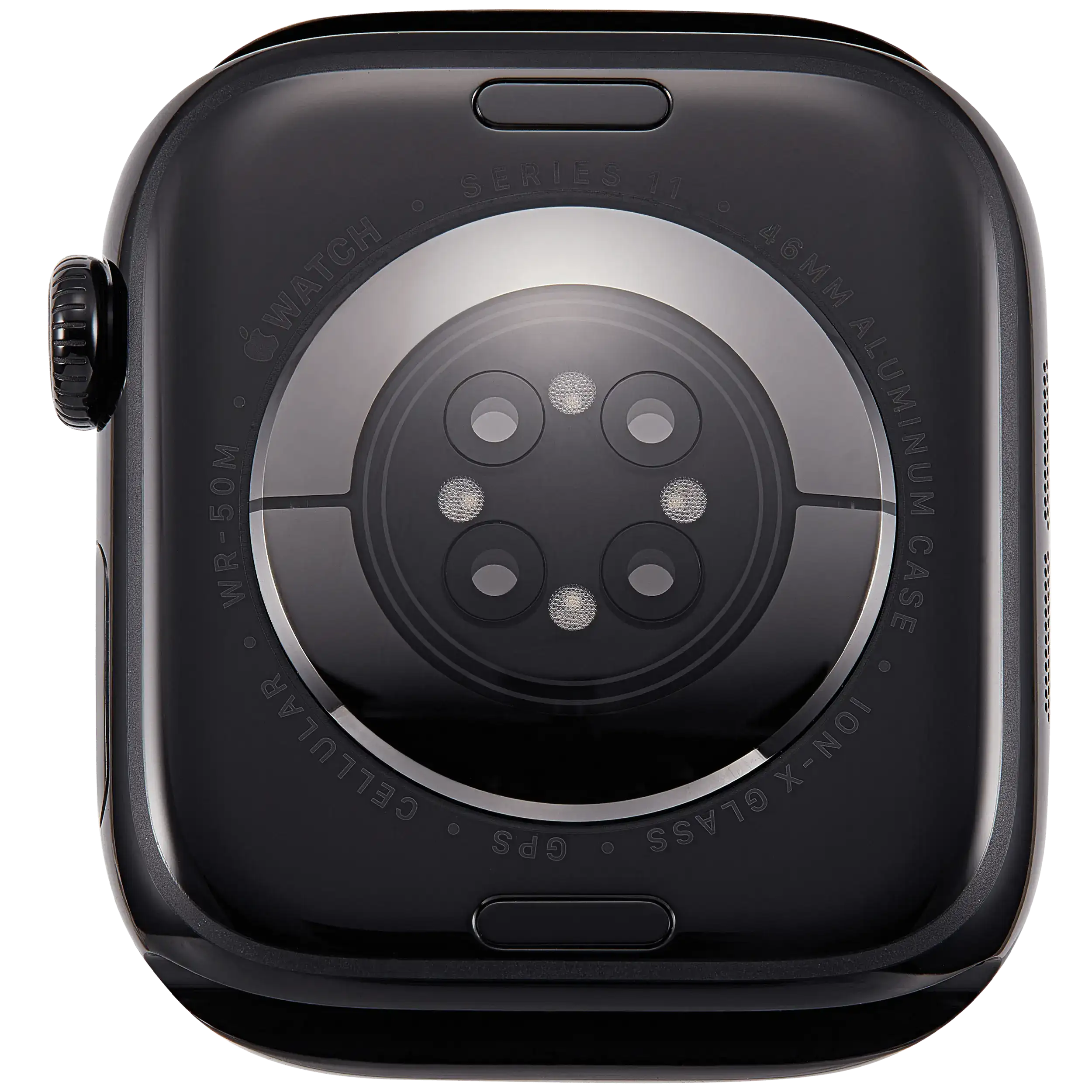 Backcover/Rahmen für Watch Series 11 (46MM) (gebrauchter OEM-Ausbau, Qualität A) (Cellular Version) (Aluminum / Jet Black)