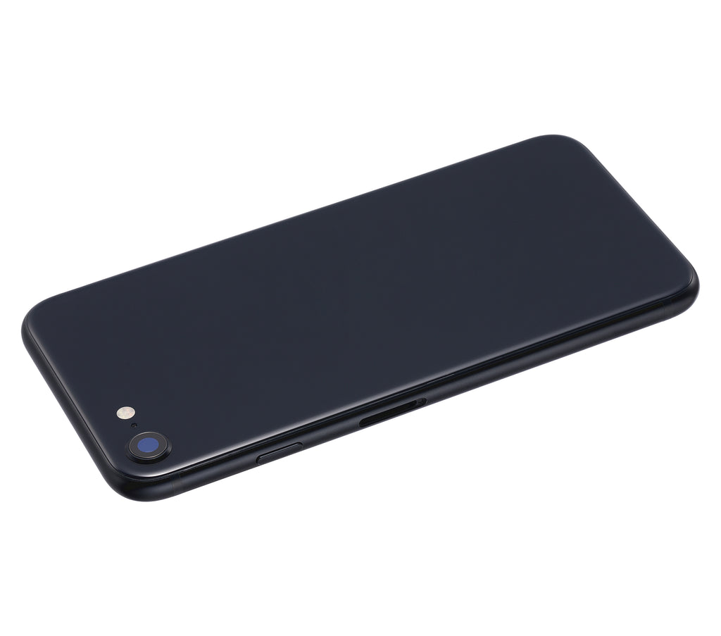 Backcover/Rahmen mit Small Components Pre-Installed für iPhone SE (2022) (gebrauchter OEM-Ausbau, Qualität B) (Midnight)