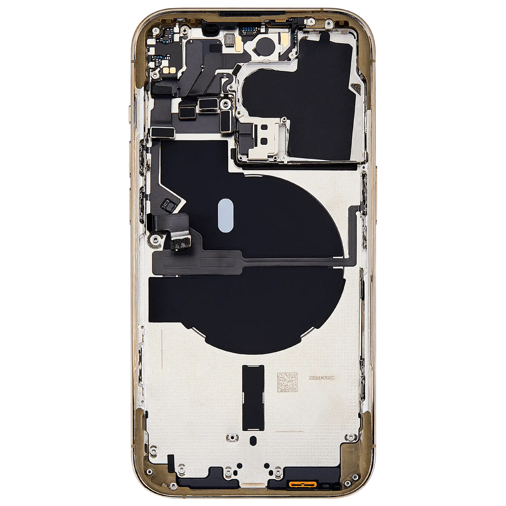 Backcover/Rahmen mit Small Parts für iPhone 14 Pro (EU / Global Version) (gebrauchter OEM-Ausbau, Qualität C) (Gold)