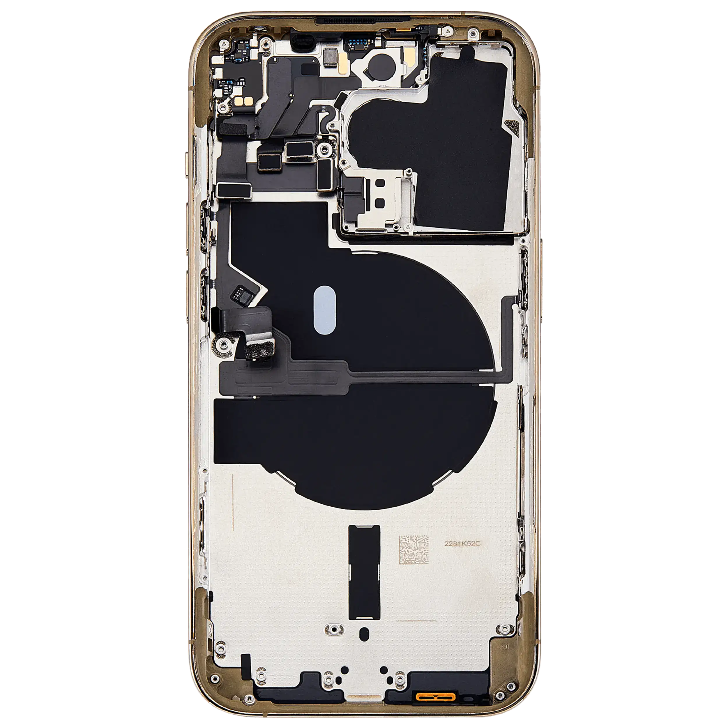 Backcover/Rahmen mit Small Parts für iPhone 14 Pro (EU / Global Version) (gebrauchter OEM-Ausbau, Qualität C) (Gold)