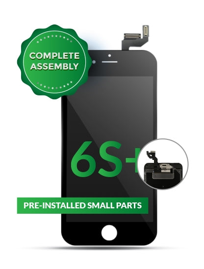 Complete LCD-Display mit Stahlplatte für iPhone 6S Plus (mit Front Camera: Prox Sensor & Ear Speaker) (Aftermarket Plus Quality: XO6) (Schwarz)