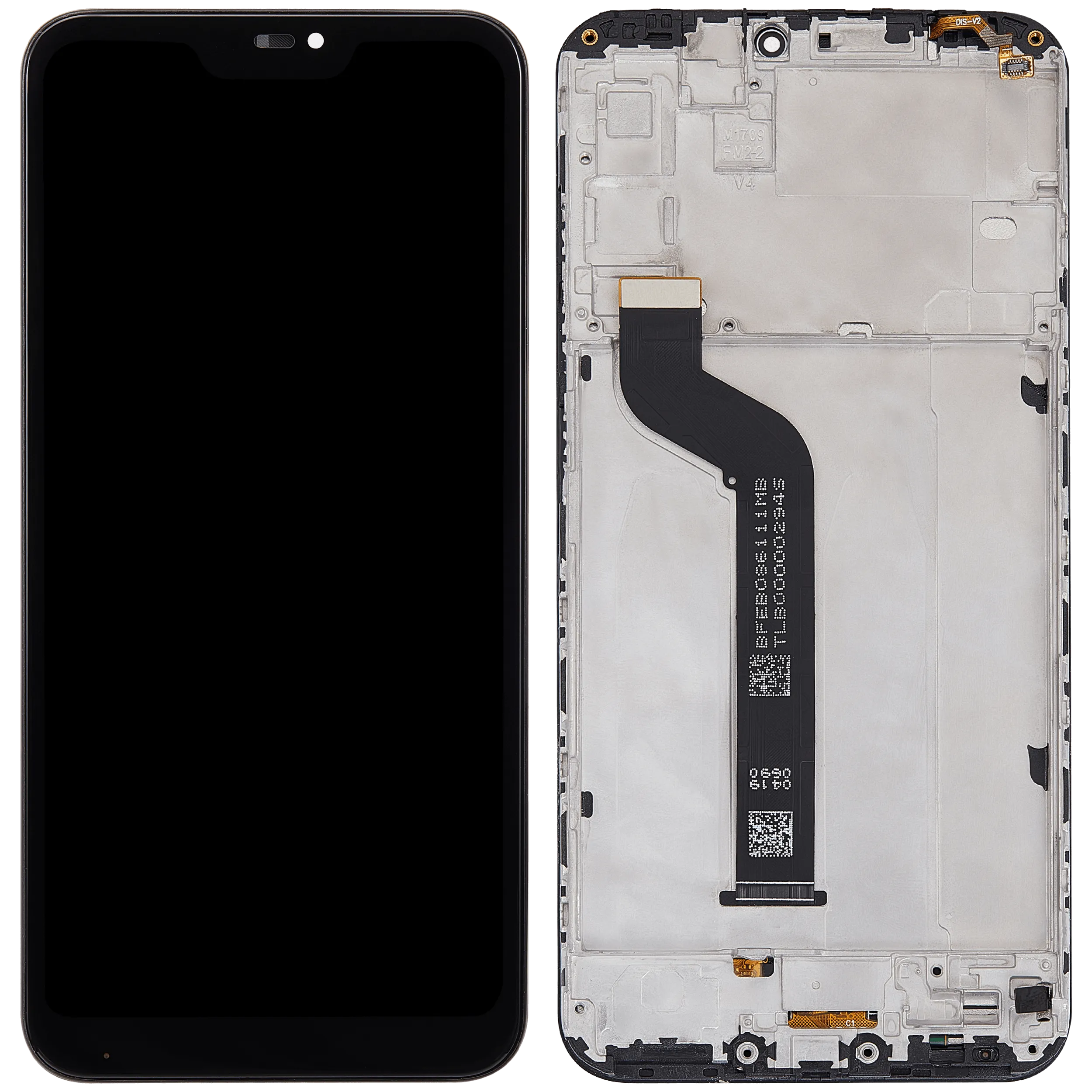 LCD-Display mit Rahmen für Xiaomi Mi A2 Lite (Aftermarket Plus) (Schwarz)