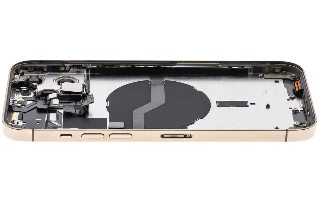 Backcover/Rahmen mit Small Parts für iPhone 12 Pro Max (US-Version) (gebrauchter OEM-Ausbau, Qualität A) (Gold)