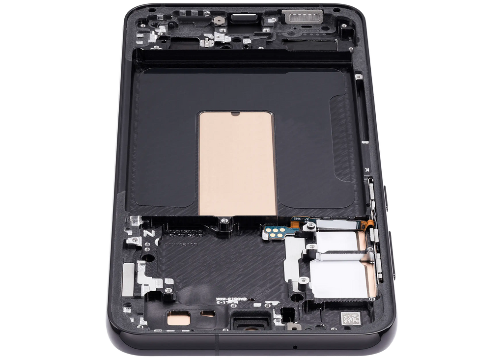 OLED-Display mit Rahmen für Samsung Galaxy S23 Plus (US & International) (Aftermarket Plus) (120Hz) (Phantom Black)