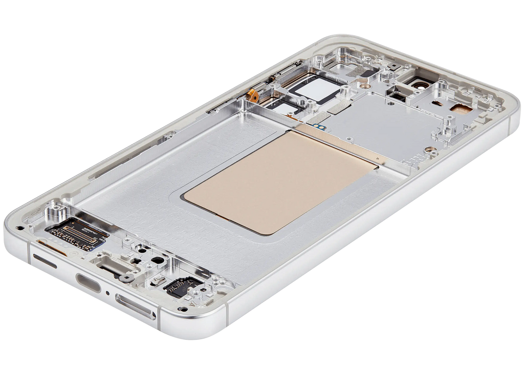 OLED-Display mit Rahmen für Samsung Galaxy S24 Plus 5G (US & Internationale Version) (gebrauchter OEM-Ausbau, Qualität B/C) (Marble Grey)