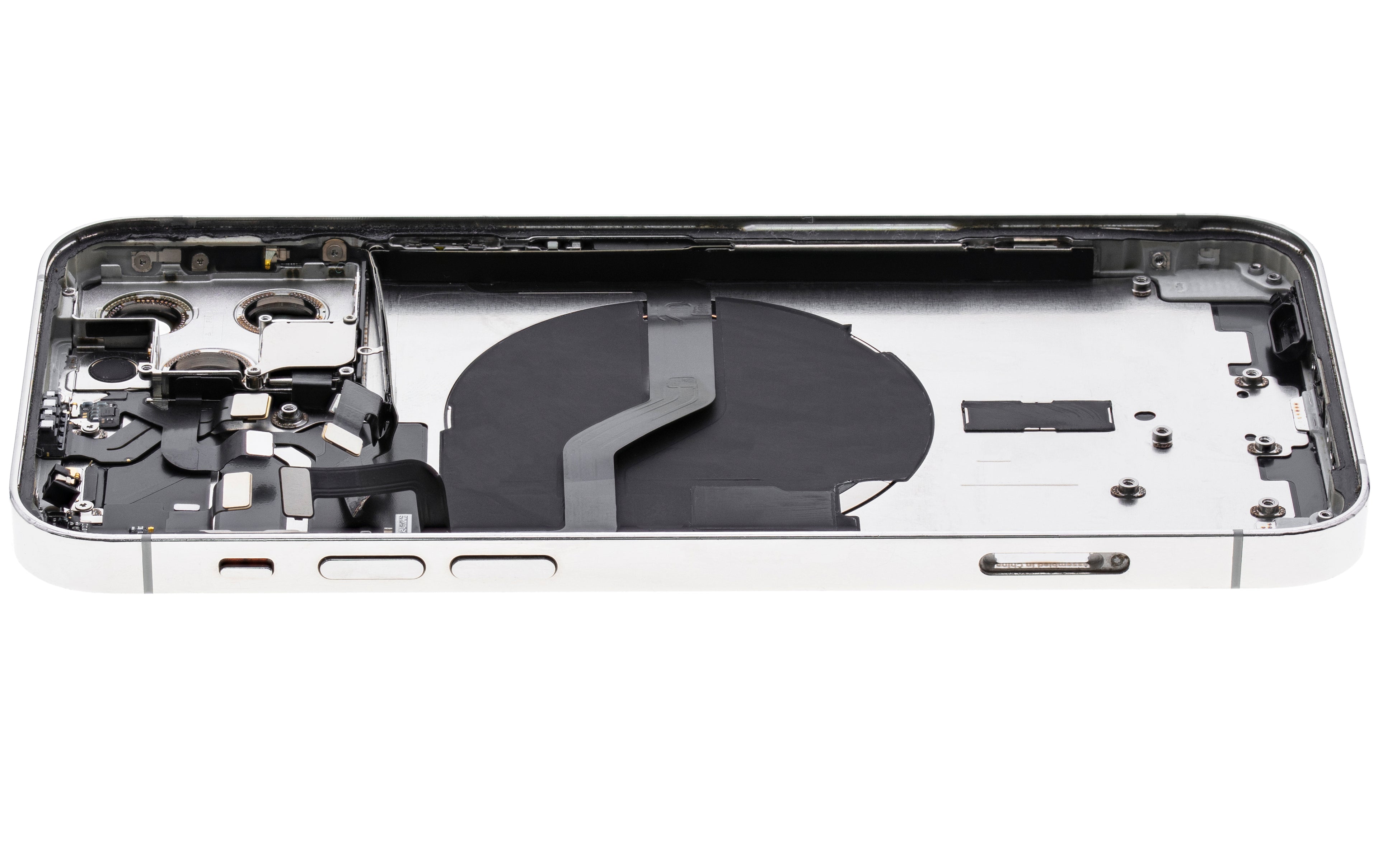 Backcover/Rahmen mit Small Parts für iPhone 12 Pro (EU / Global Version) (gebrauchter OEM-Ausbau, Qualität A) (Silber)