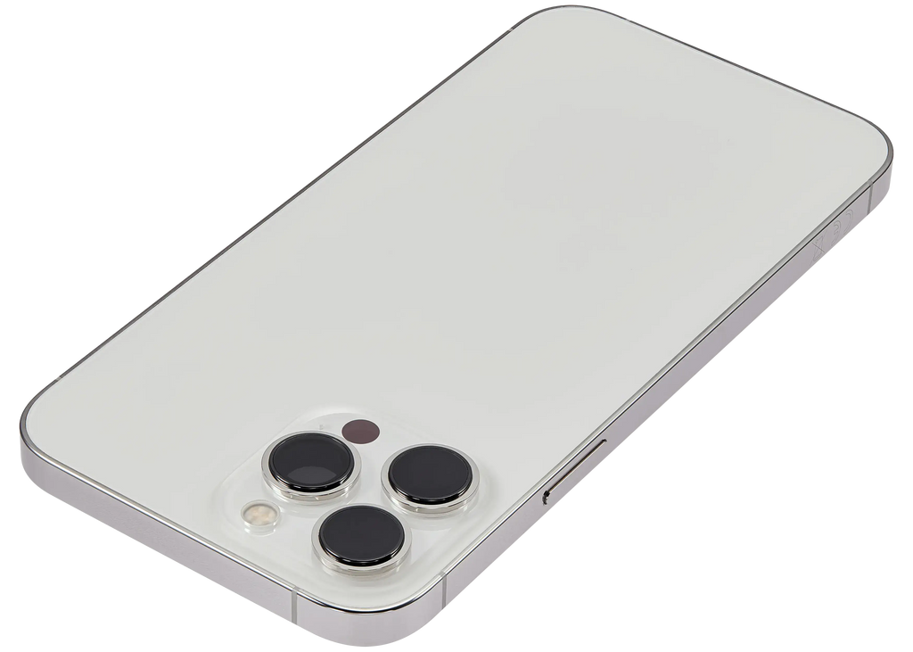 Backcover/Rahmen mit Small Parts für iPhone 13 Pro Max (EU / Global Version) (gebrauchter OEM-Ausbau, Qualität B) (Silber)