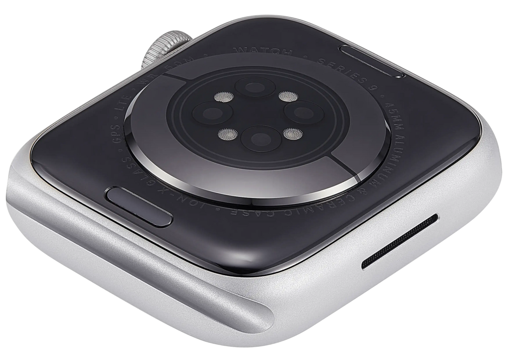 Backcover/Rahmen Compatible für Watch Series 9 (45MM) (gebrauchter OEM-Ausbau, Qualität A) (Cellular Version) (Aluminum / Silver)