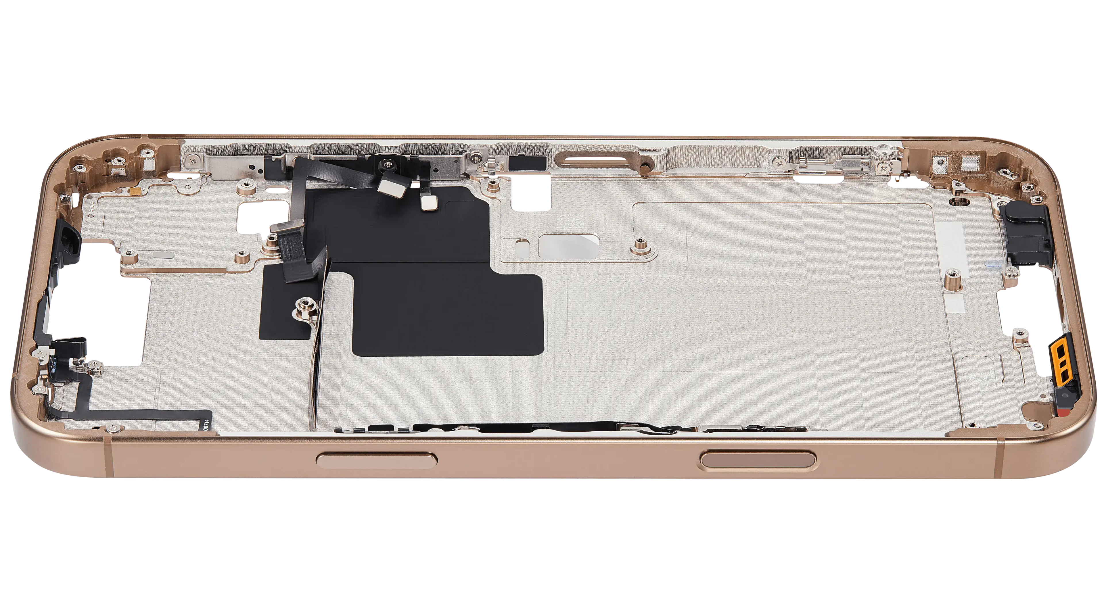 Midframe/Rahmen mit Power And Volume Button für iPhone 16 Pro Max (EU / Global Version) (Aftermarket Plus) (Desert Titanium)