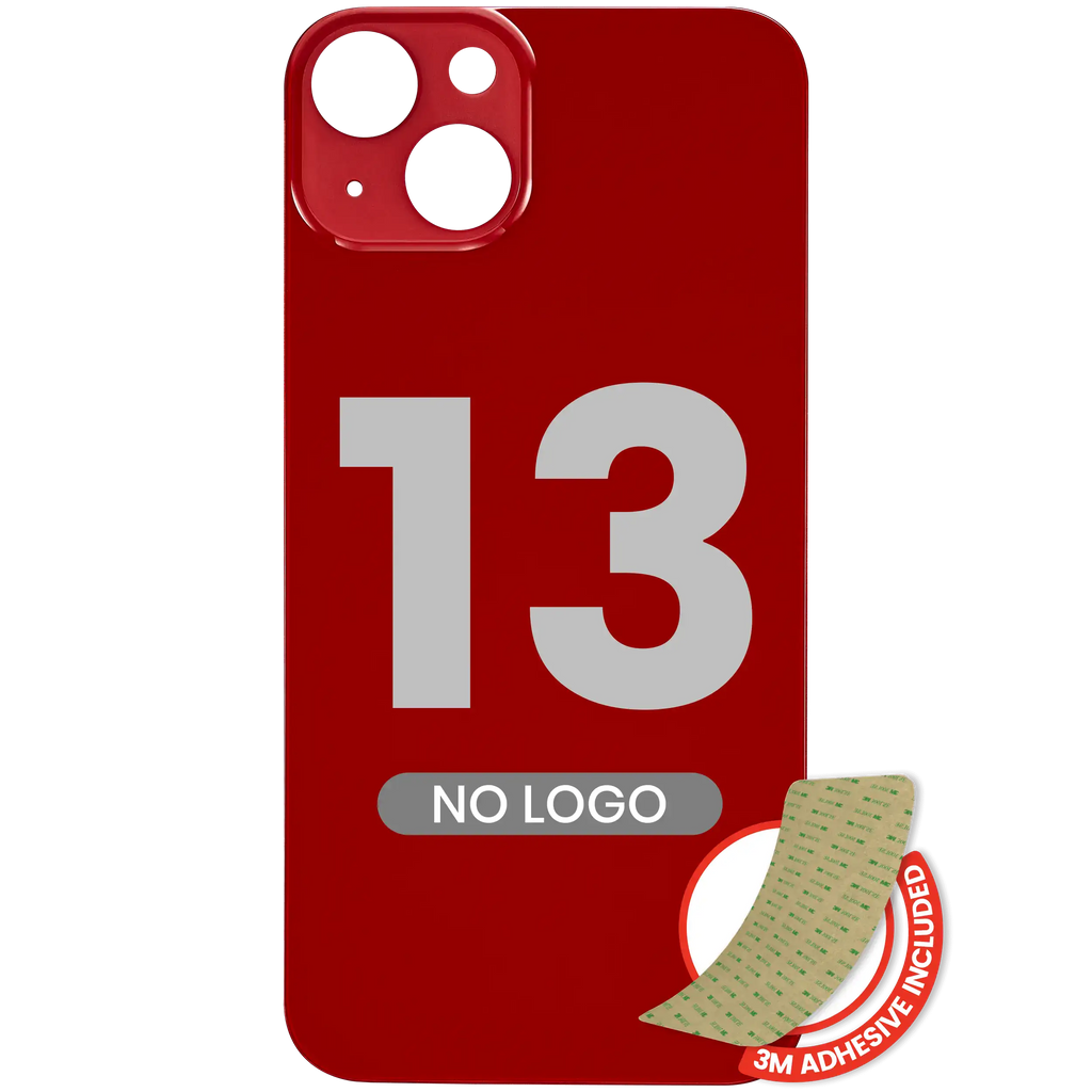 Backcover mit 3M-Haftkleber für iPhone 13 (Ohne Logo / Großes Kameraloch) (Rot)