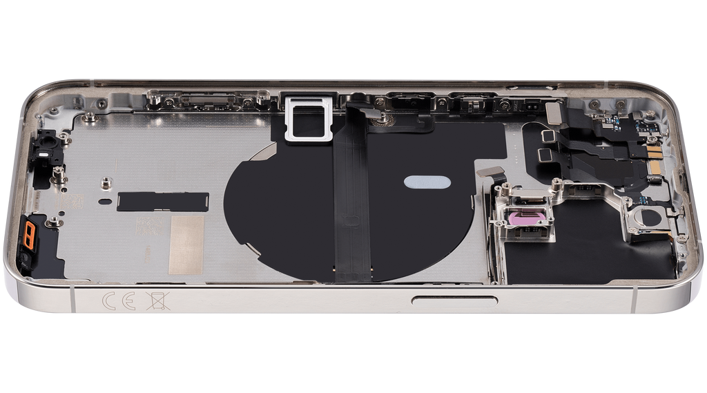 Backcover/Rahmen mit Small Parts für iPhone 13 Pro (EU / Global Version) (gebrauchter OEM-Ausbau, Qualität B) (Silber)