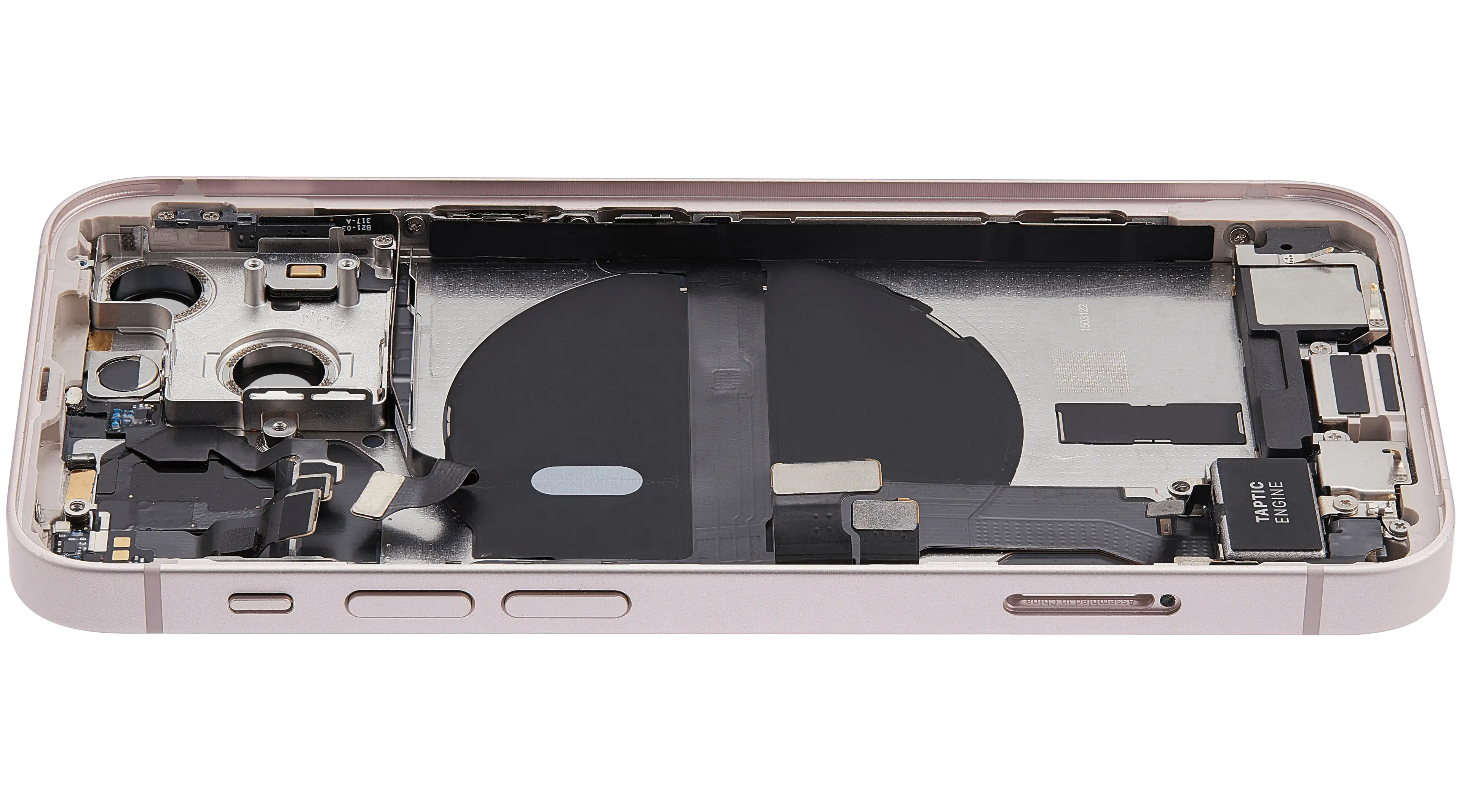 Backcover/Rahmen mit Ladebuchse Flex & Small Parts für iPhone 13 Mini (EU / Global Version) (gebrauchter OEM-Ausbau, Qualität C) (Pink)