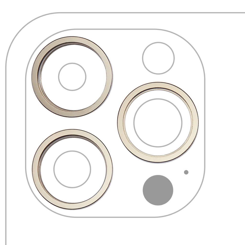 Rear Camera Lens Ring for iPhone 14 Pro / 14 Pro Max (Gold) – 3-piece Set