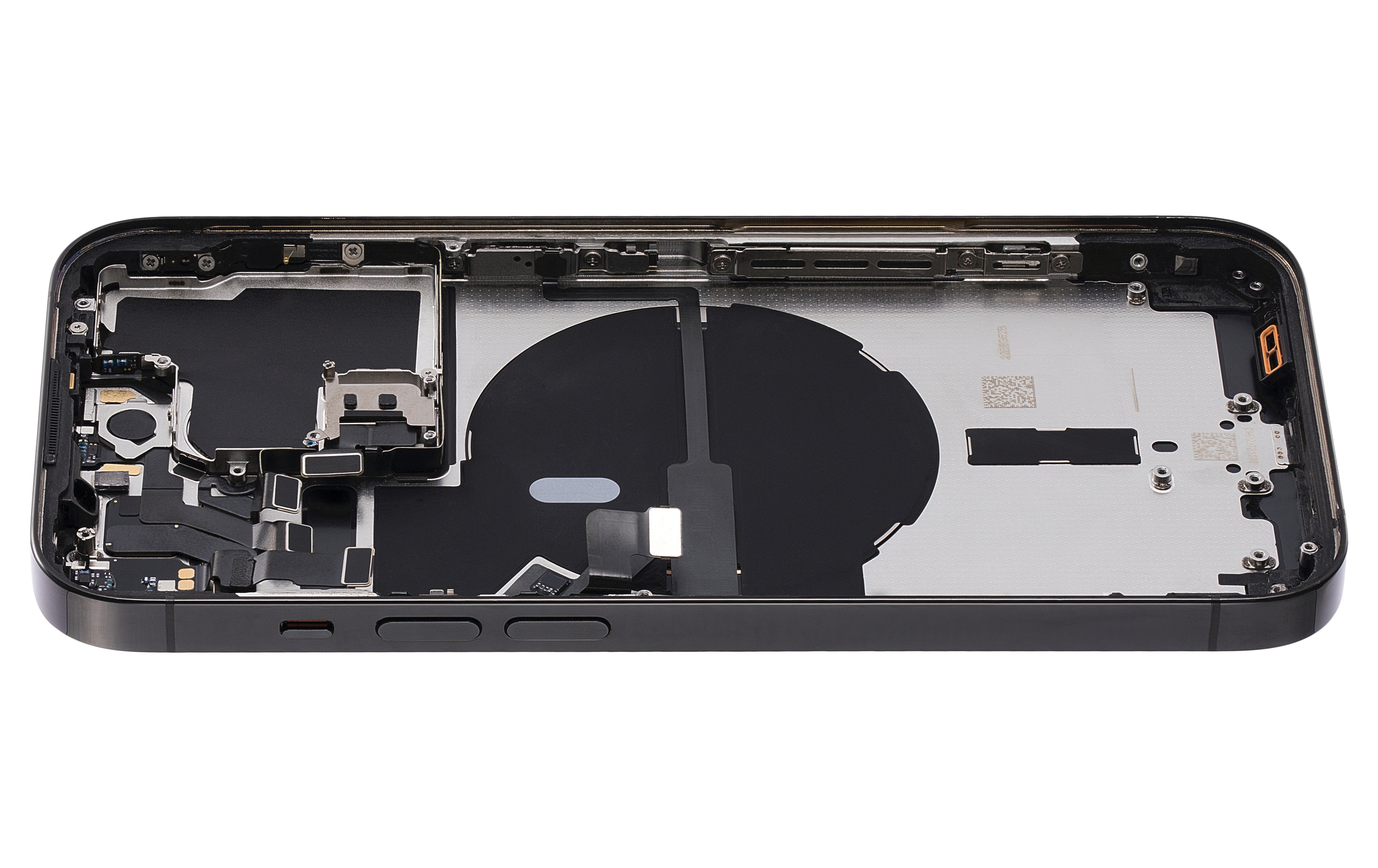 Backcover/Rahmen mit Small Parts für iPhone 14 Pro (US-Version) (gebrauchter OEM-Ausbau, Qualität A) (Space Schwarz)