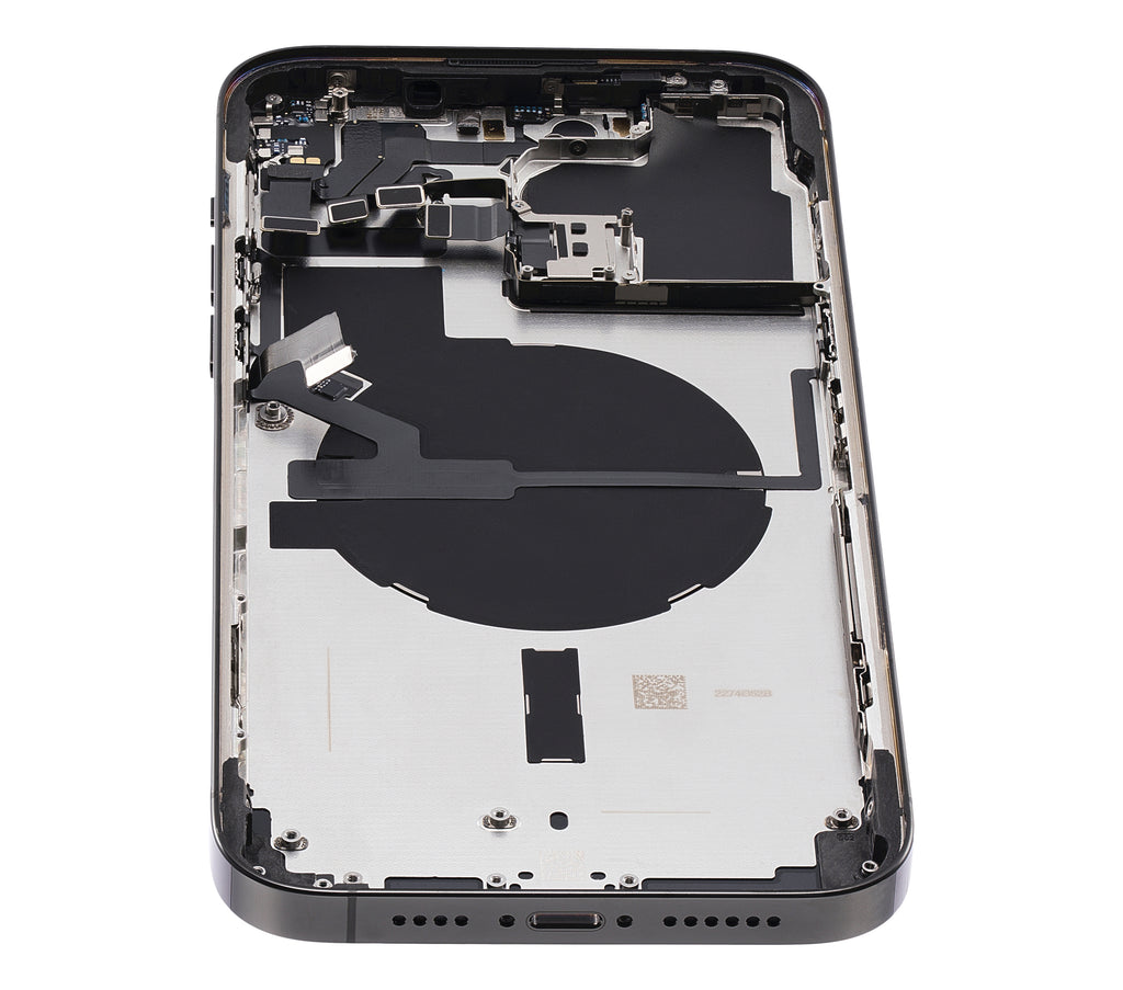 Backcover/Rahmen mit Small Parts für iPhone 14 Pro Max (US-Version) (gebrauchter OEM-Ausbau, Qualität A) (Space Schwarz)