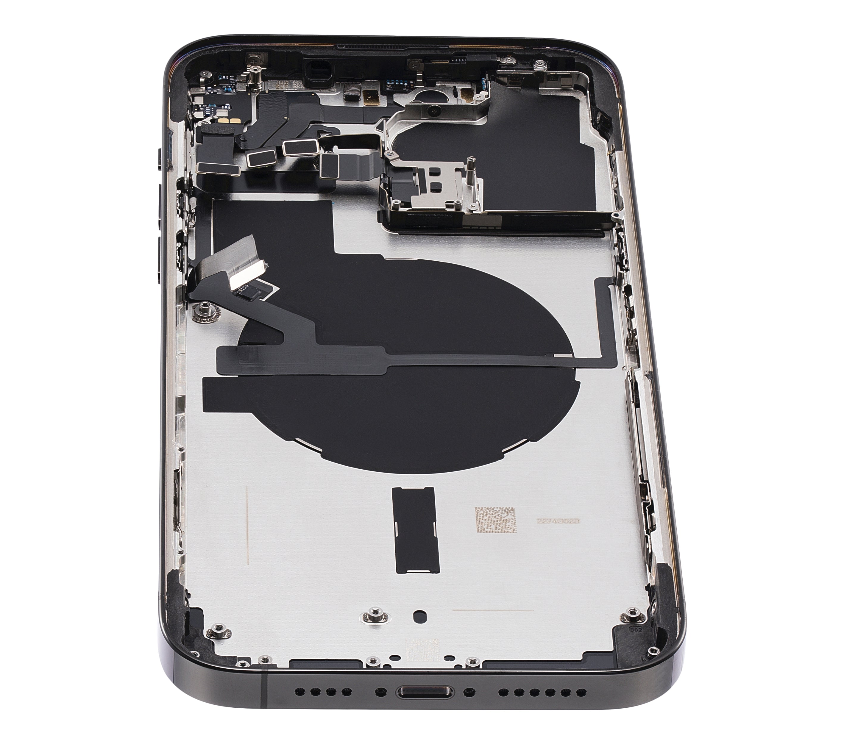Backcover/Rahmen mit Small Parts für iPhone 14 Pro Max (US-Version) (gebrauchter OEM-Ausbau, Qualität A) (Space Schwarz)