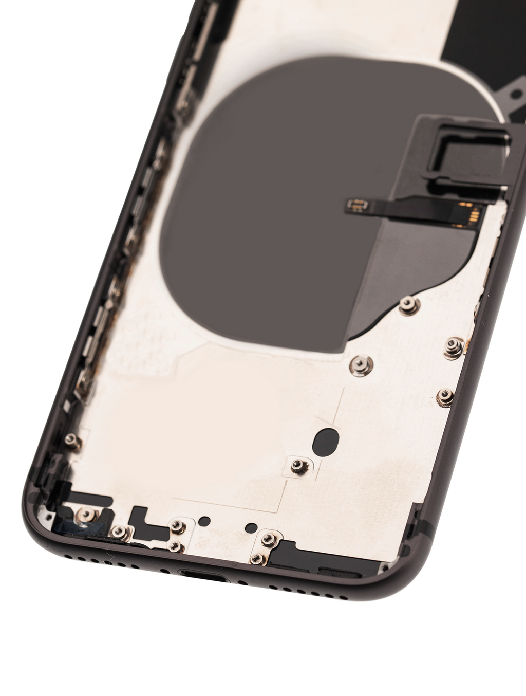Backcover/Rahmen mit Small Components Pre-Installed für iPhone 8 (gebrauchter OEM-Ausbau, Qualität B) (Space Grau)