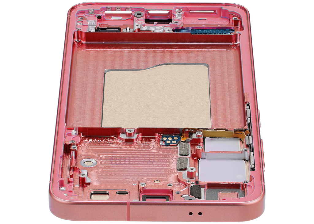 OLED-Display mit Rahmen für Samsung Galaxy S25 5G (US & International) (Aftermarket Plus) (Coral Rot)