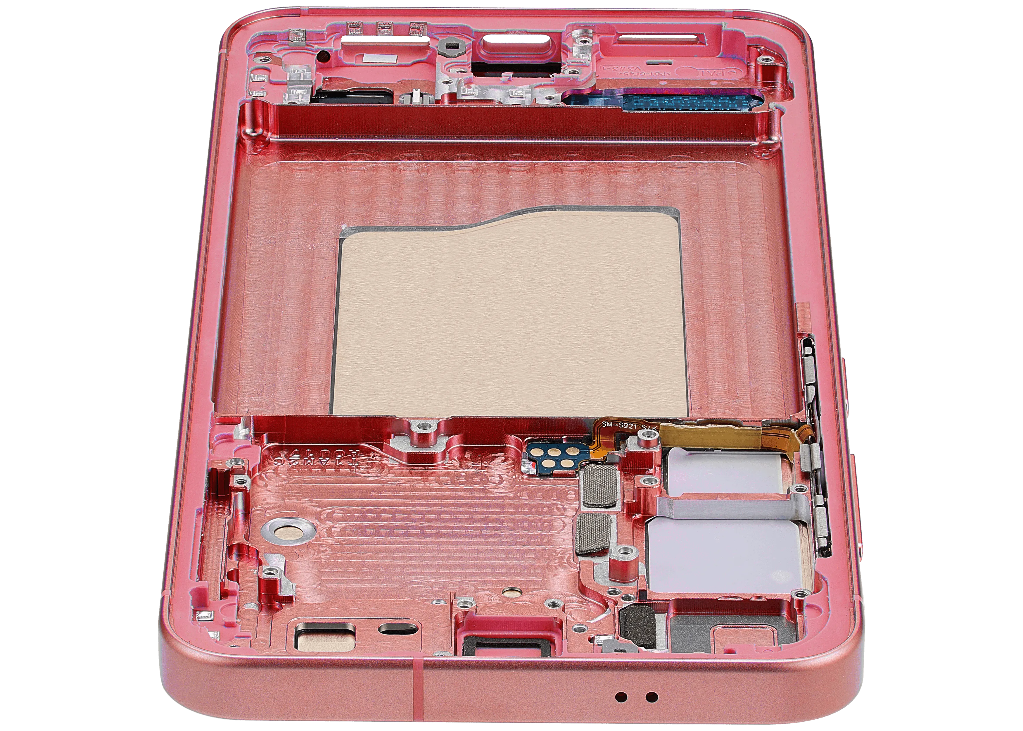 OLED-Display mit Rahmen für Samsung Galaxy S25 5G (US & International) (Aftermarket Plus) (Coral Rot)
