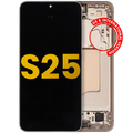 OLED-Display mit Rahmen für Samsung Galaxy S25 Pink Gold Refurbished