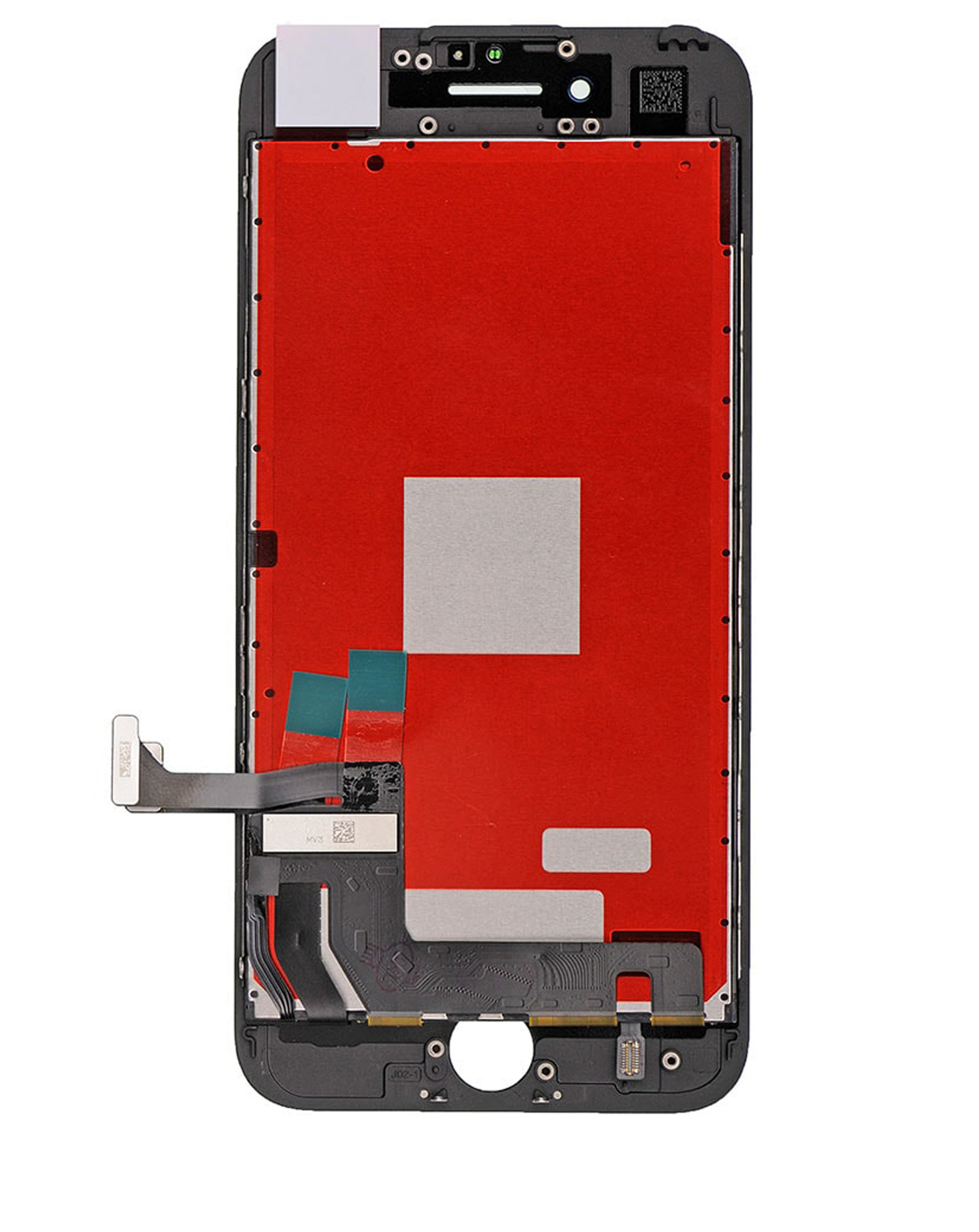 Complete LCD-Display mit Stahlplatte für iPhone 7 (mit Front Camera: Prox Sensor & Ear Speaker) (Aftermarket Plus Quality: XO6) (Schwarz)
