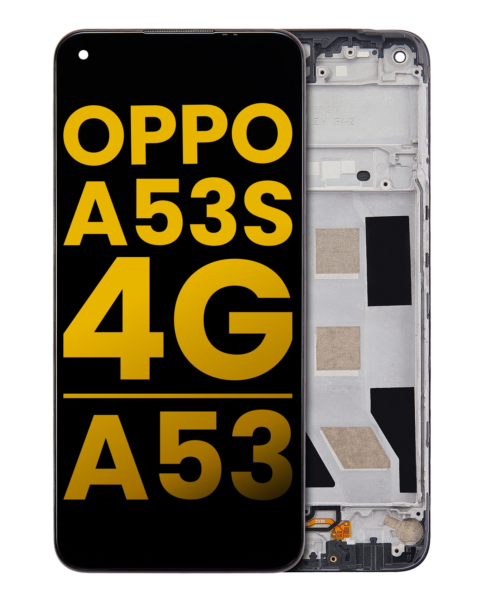 LCD-Display mit Rahmen für OPPO A53S 4G / A53 (Refurbished) (Alle Farben)