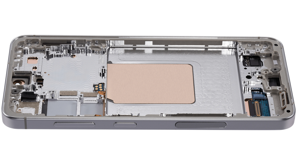 OLED-Display mit Rahmen für Samsung Galaxy S24 5G (US & Internationale Version) (Aftermarket Plus) (Marble Grey)