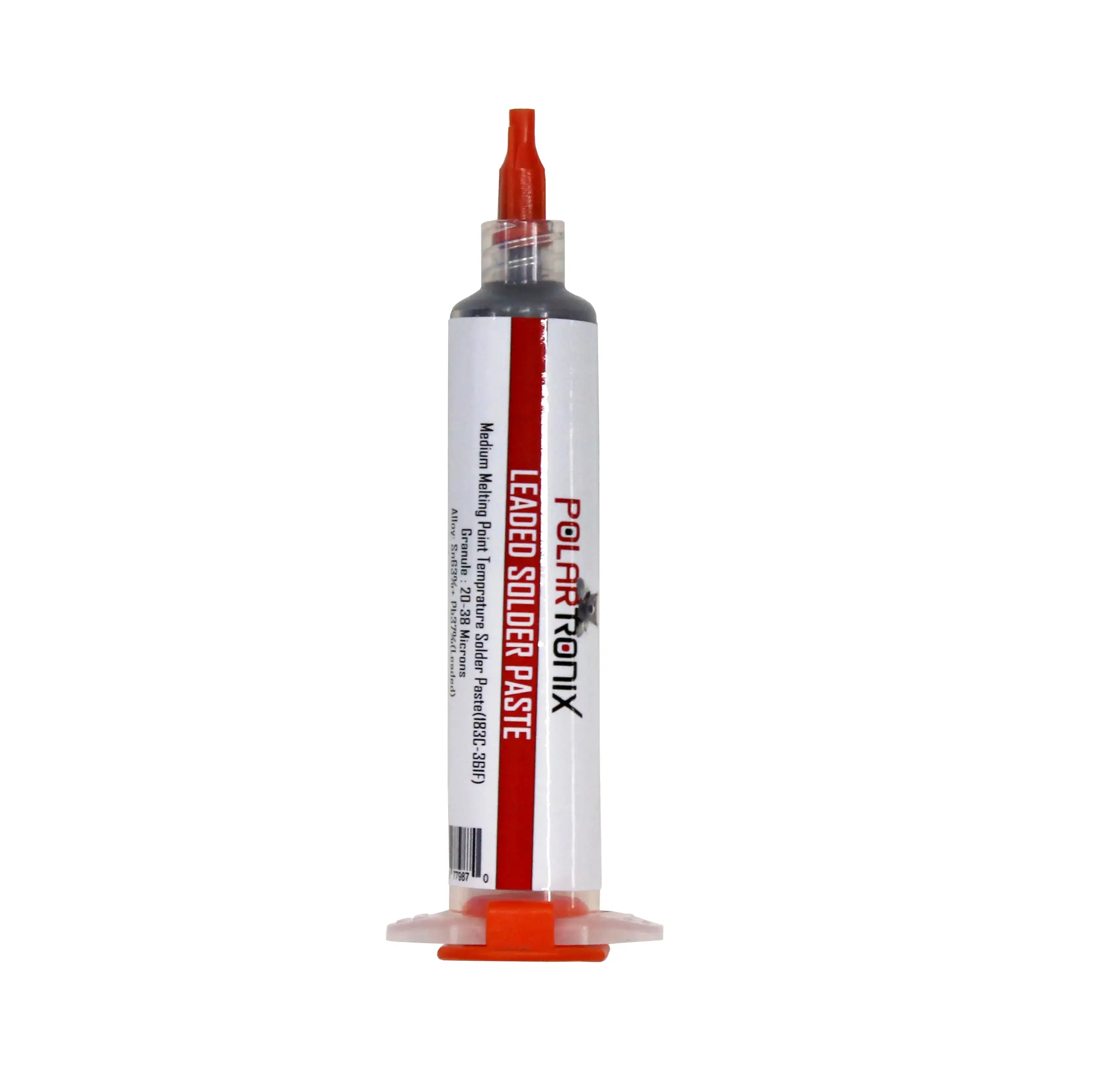 Medium Temp Solder Paste Sn63/Pb37 (183°C) 35g Syringe mit Plunger & Blunt Needle Tip Smooth Flow / Low Residue Flux für PCB SMD BGA Rework & Electronics Repair (PolarTronix)