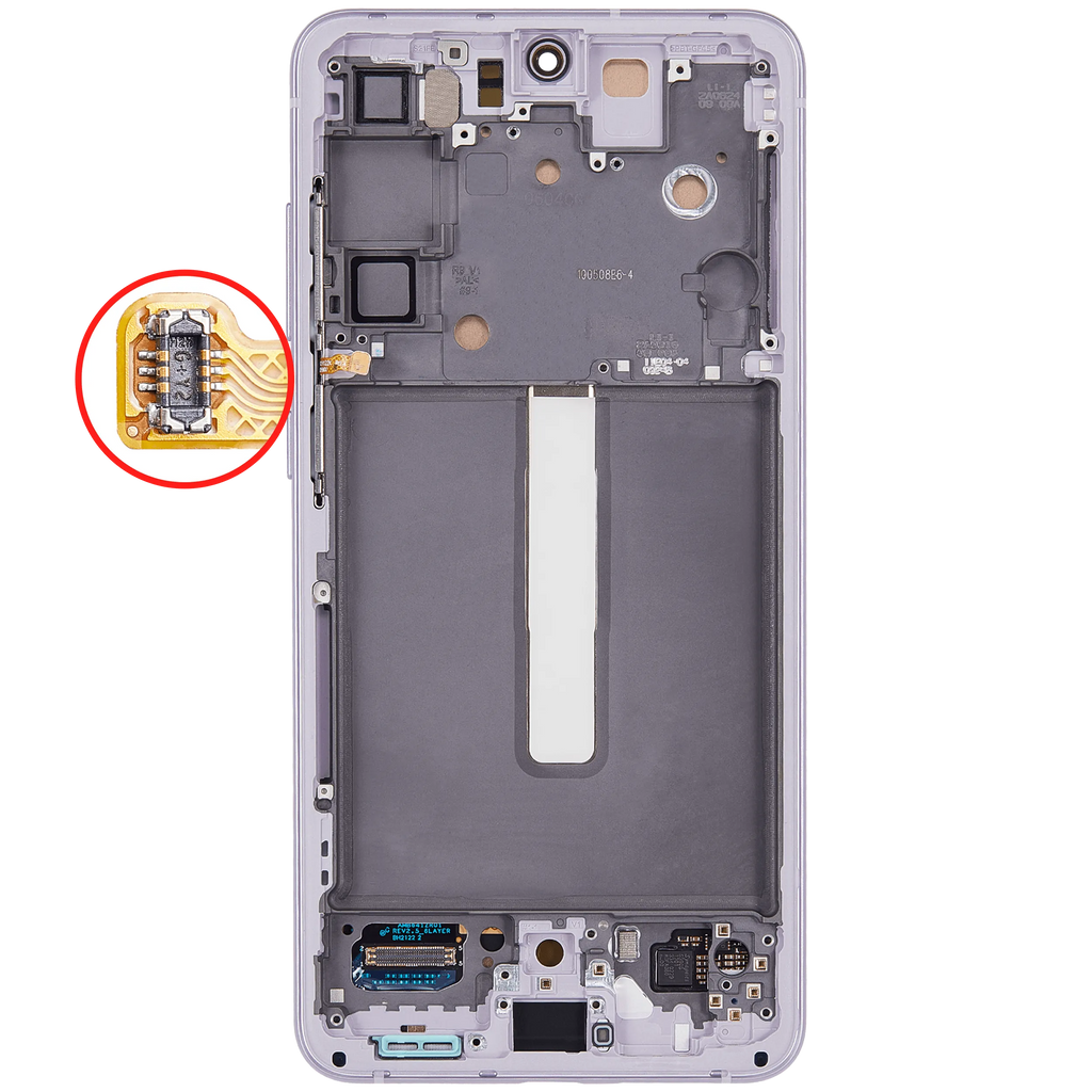 OLED-Display mit Rahmen für Samsung Galaxy S21 FE 5G (US & Internationale Version) (Aftermarket Plus) (120Hz) (Lavender)