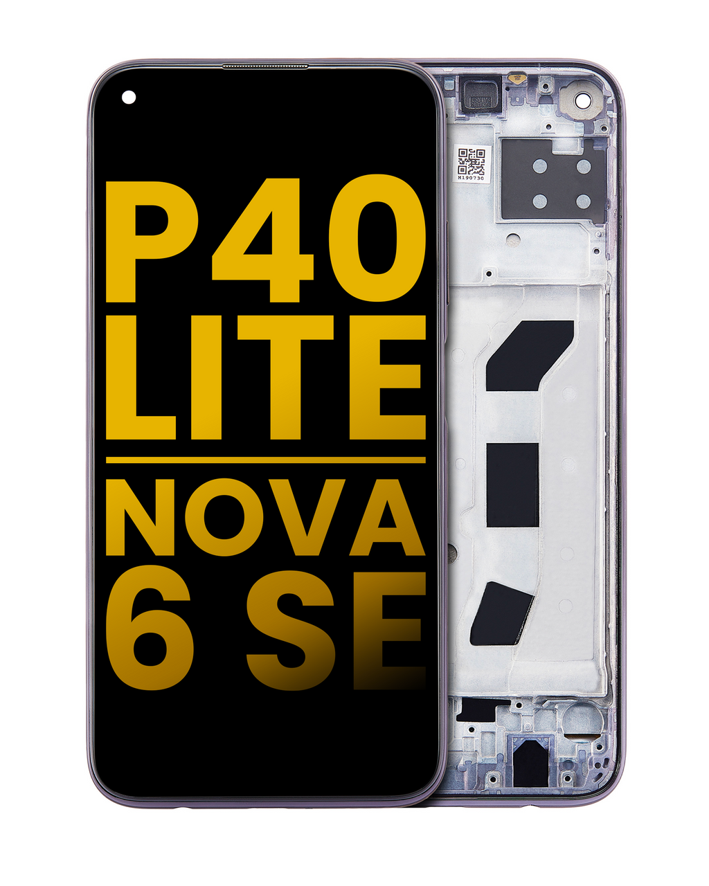 LCD-Display mit Rahmen für Huawei P40 Lite / Nova 6 SE (Refurbished) (Schwarz)