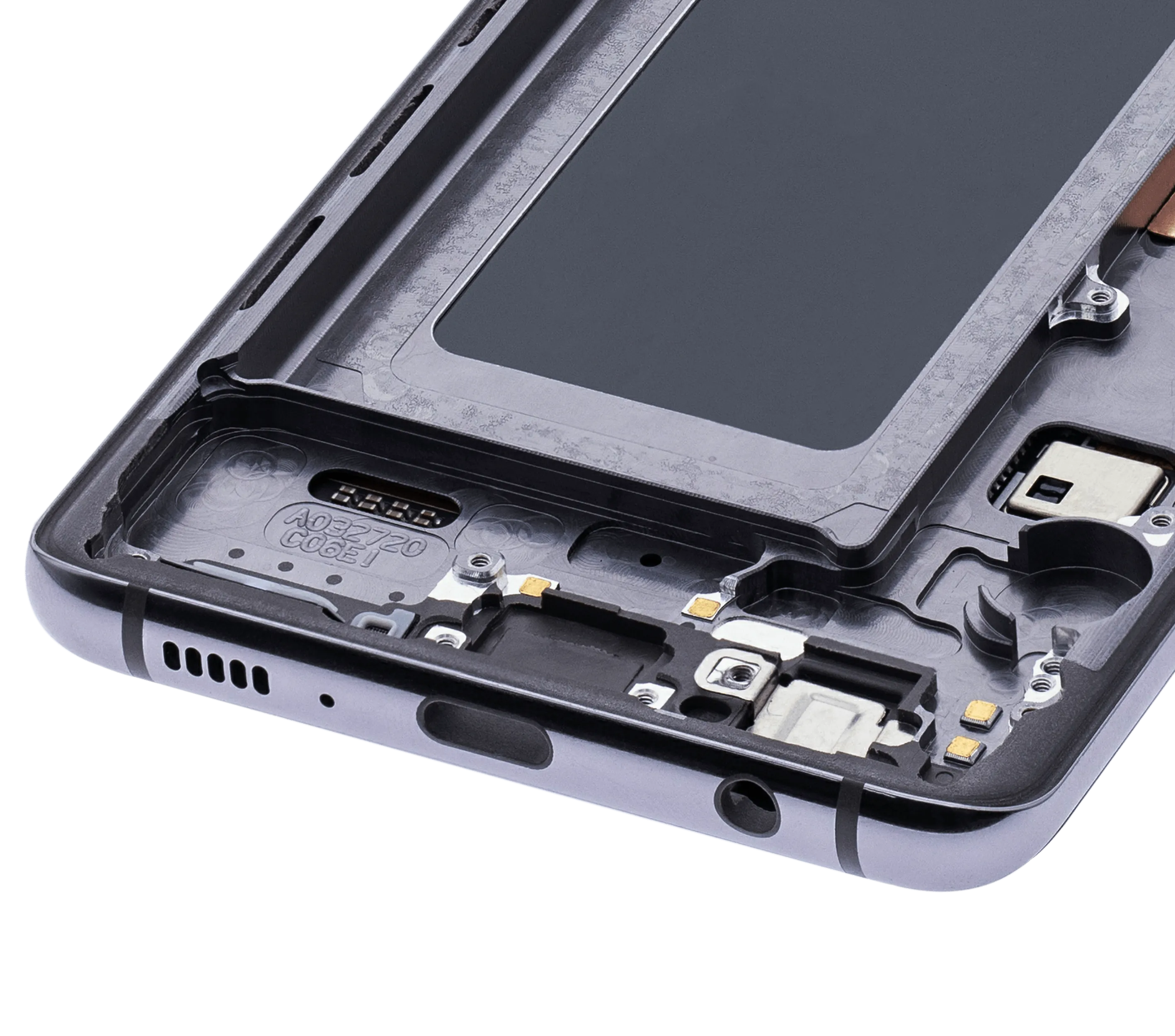 OLED-Display mit Rahmen für Samsung Galaxy S10 (Aftermarket Plus) (Prism / Ceramic Black)