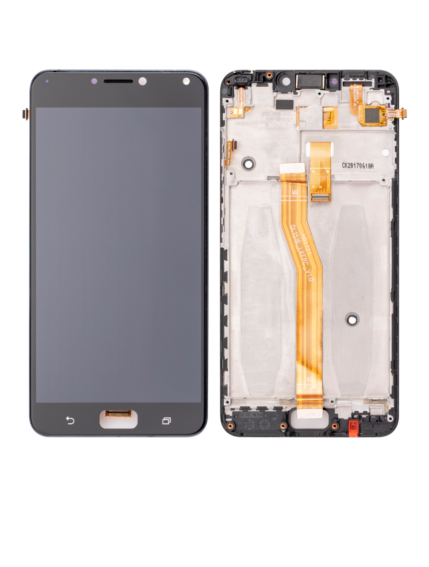 LCD-Display mit Rahmen für Asus ZenFone 4 Max Pro / ZenFone 4 Max Plus (ZC554KL / 2017) (Refurbished) (Schwarz)