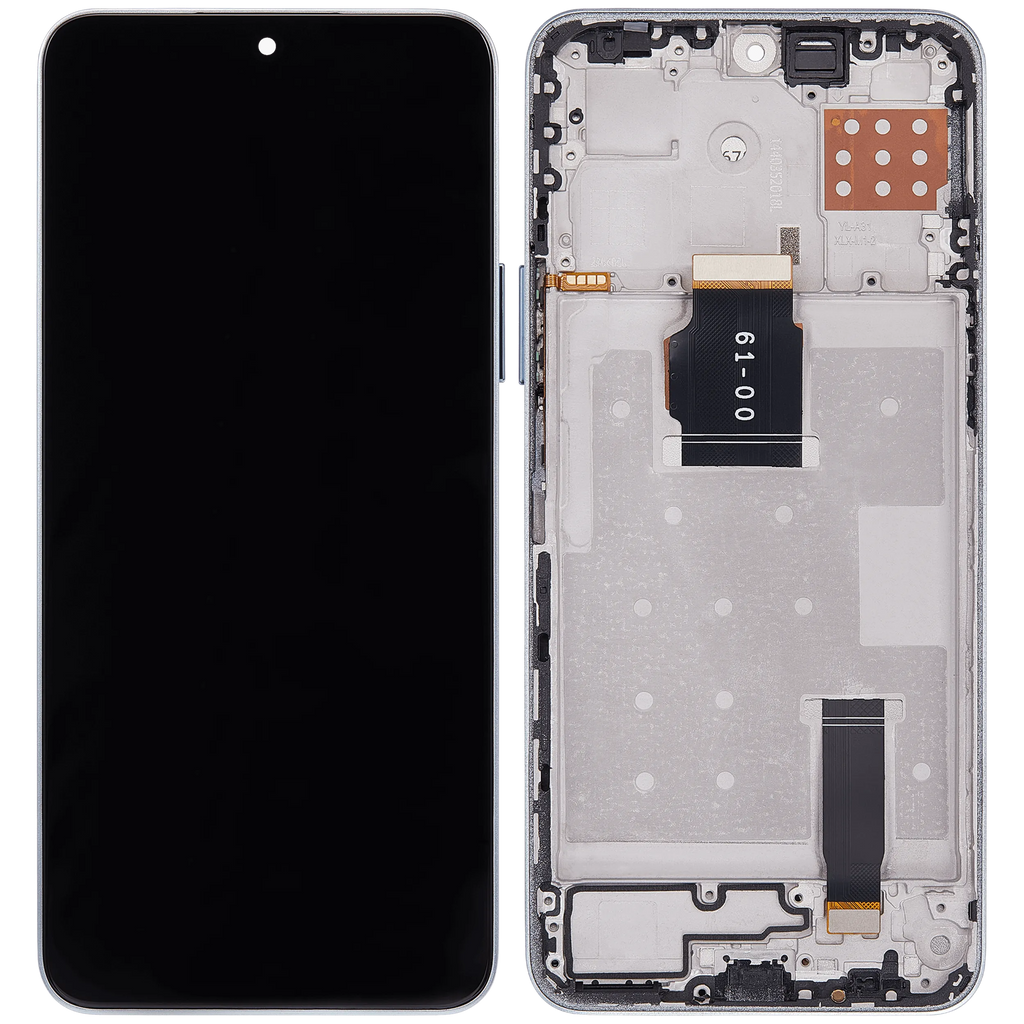 LCD-Display mit Rahmen für Honor X8A / X50i / 90 Lite ((Aftermarket Plus) (Titanium Silber)