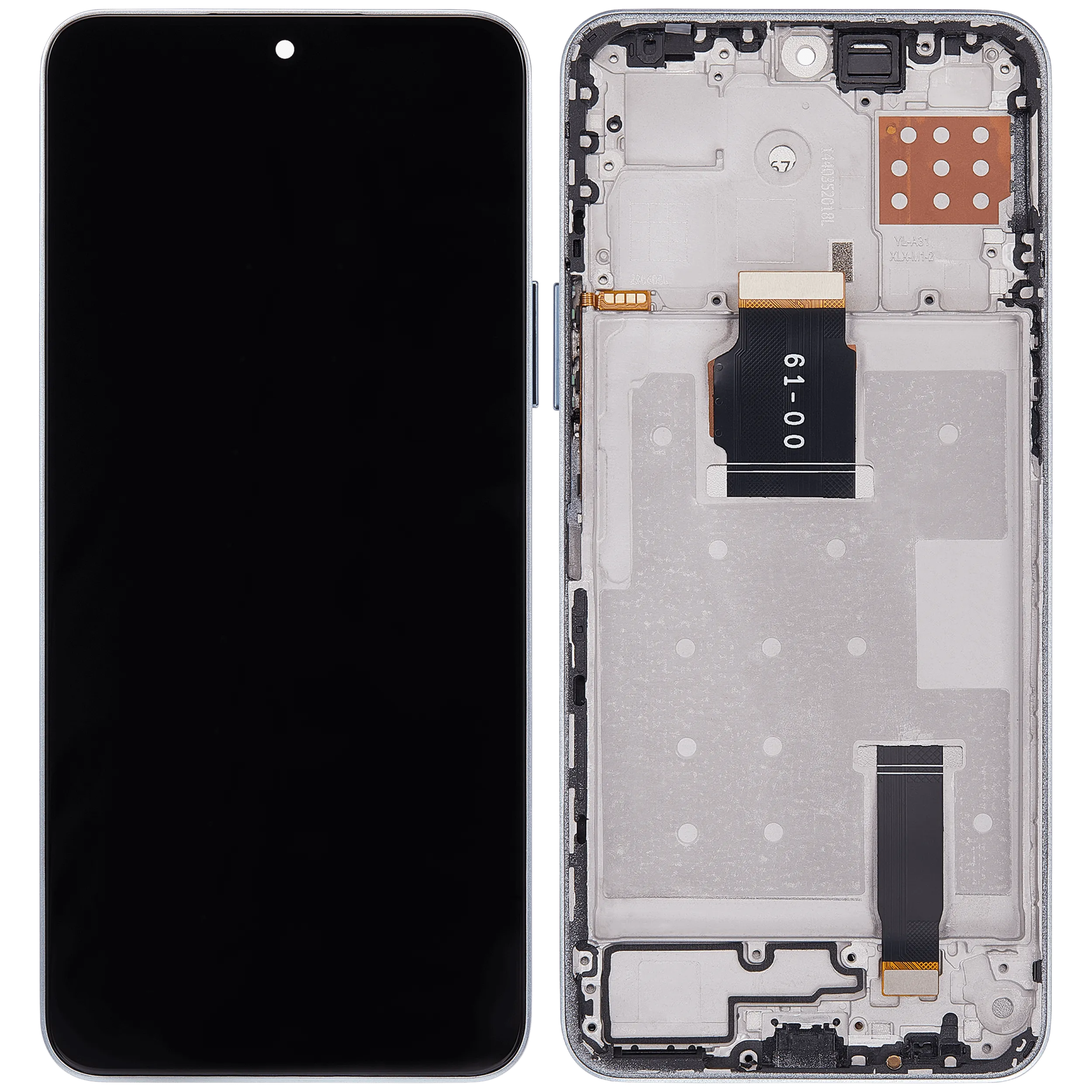 LCD-Display mit Rahmen für Honor X8A / X50i / 90 Lite ((Aftermarket Plus) (Titanium Silber)