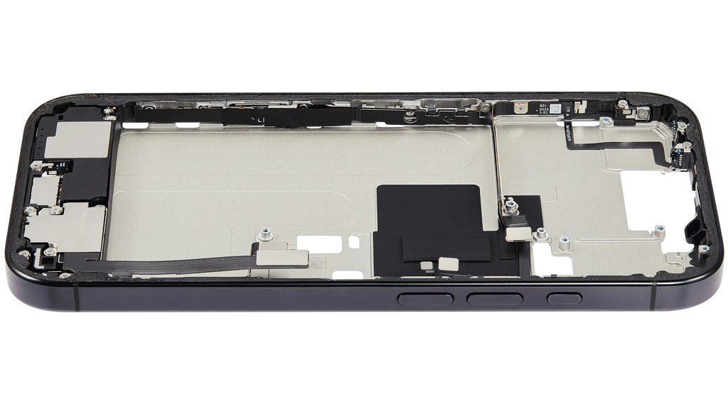 Gehäuse mit Ladebuchse für iPhone 16 Pro US Schwarz Titan OEM A