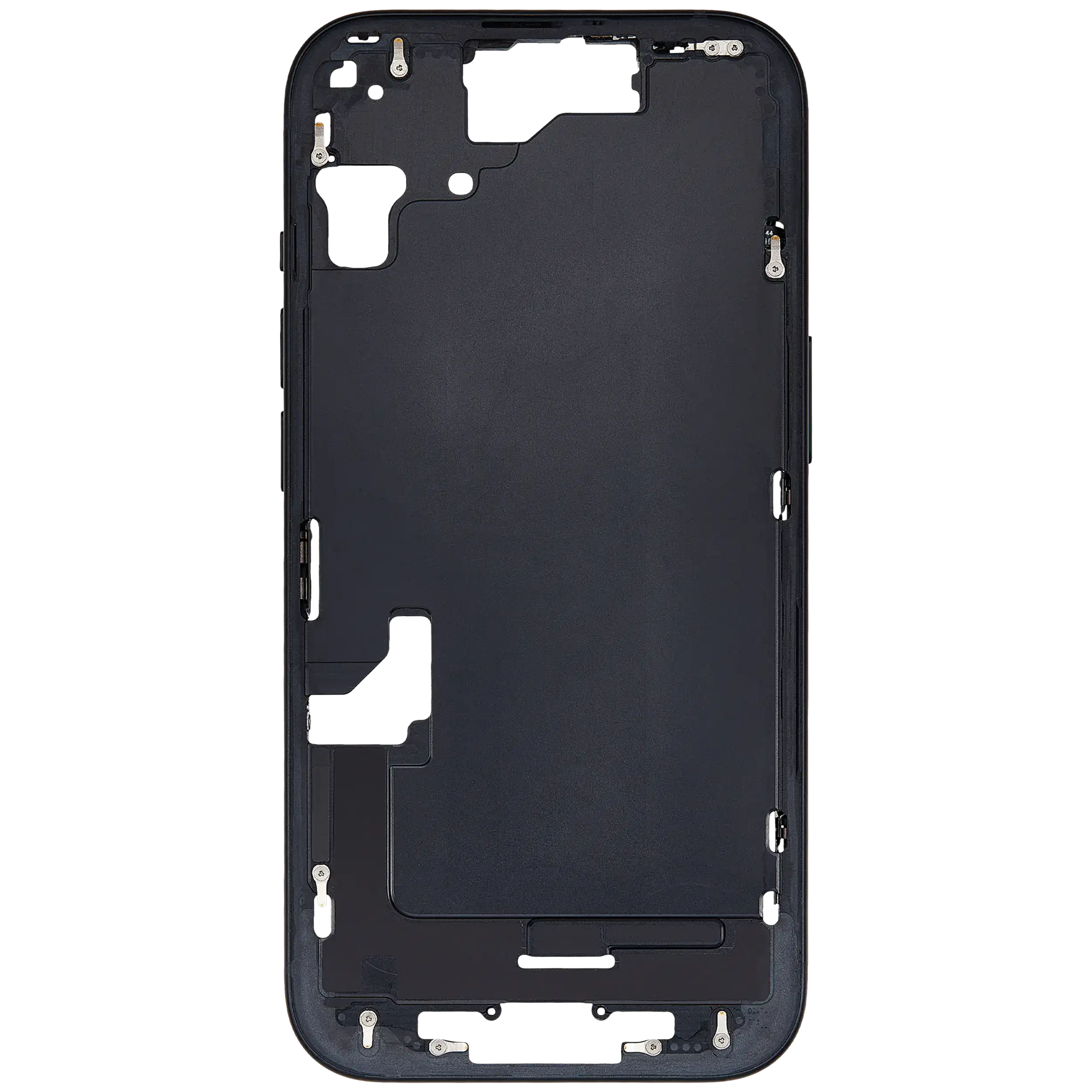 Midframe/Rahmen mit Small Parts für iPhone 15 (EU / Global Version) (Gebrauchter Ausbau/Pull, Qualität B) (Schwarz)