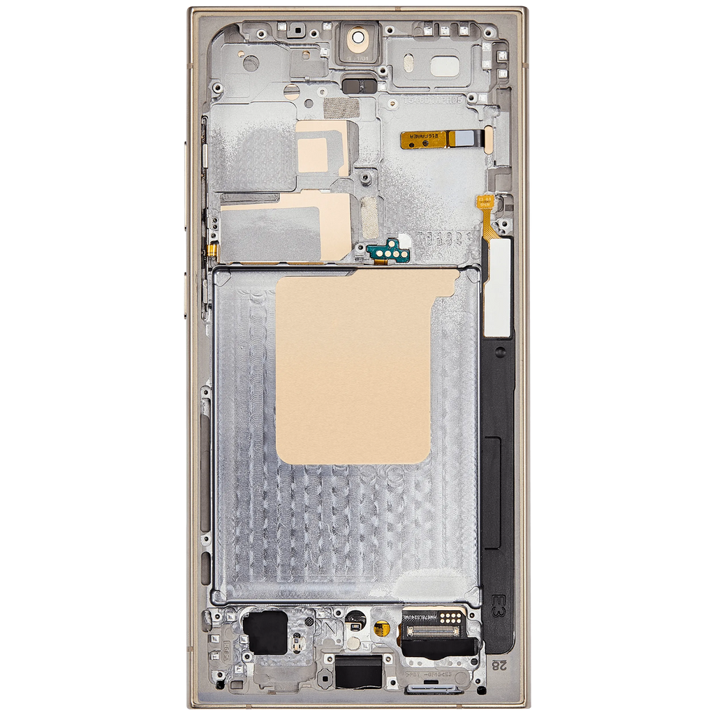 OLED-Display mit Rahmen für Samsung Galaxy S24 Ultra (US & Internationale Version) (Aftermarket Pro) (120Hz) (Titanium Gelb)