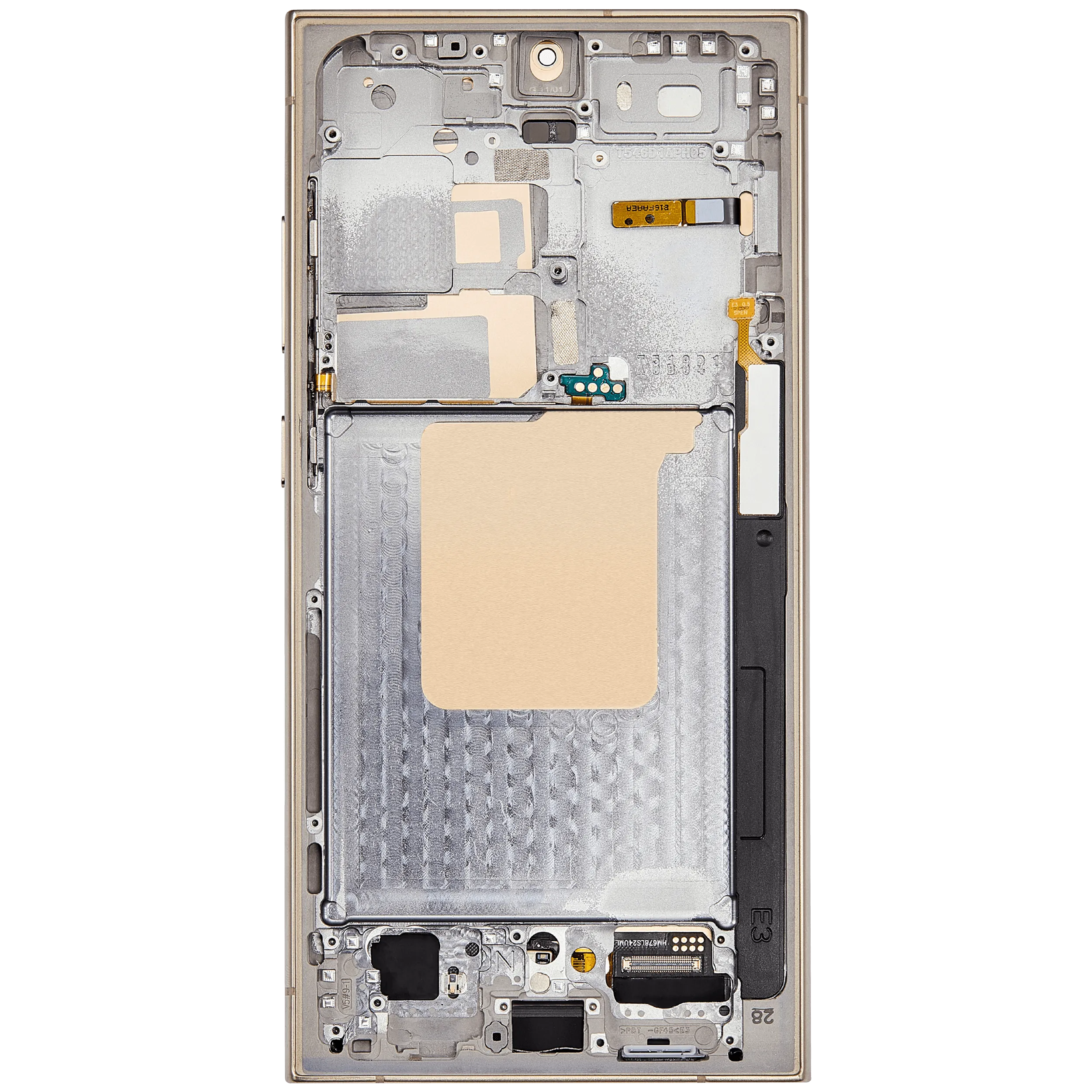 OLED-Display mit Rahmen für Samsung Galaxy S24 Ultra (US & Internationale Version) (Aftermarket Pro) (120Hz) (Titanium Gelb)