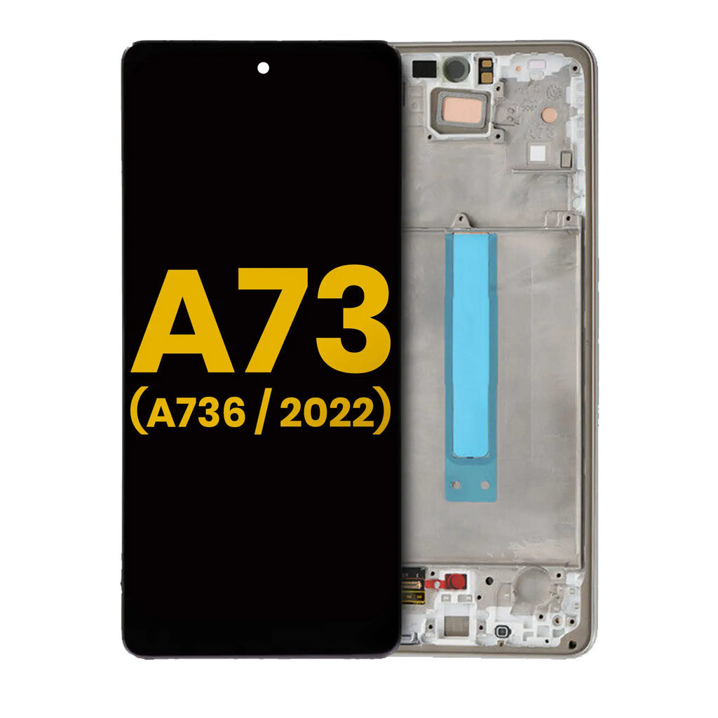 OLED-Display mit Rahmen für Samsung Galaxy A73 5G (Refurbished) Weiß