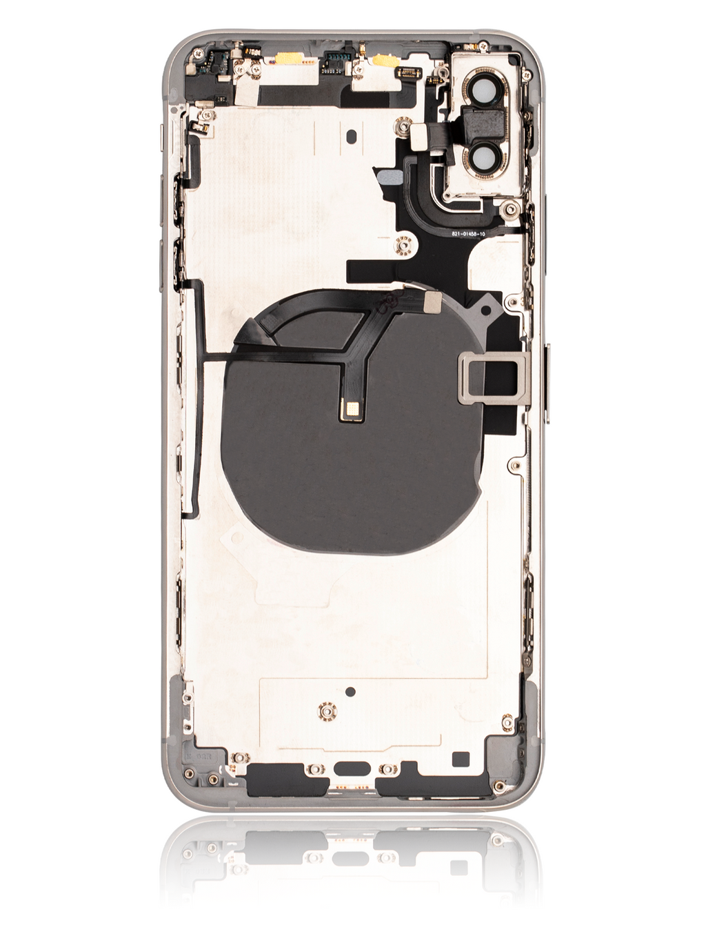Backcover/Rahmen mit Small Components Pre-Installed für iPhone XS Max (gebrauchter OEM-Ausbau, Qualität A) (Silber)