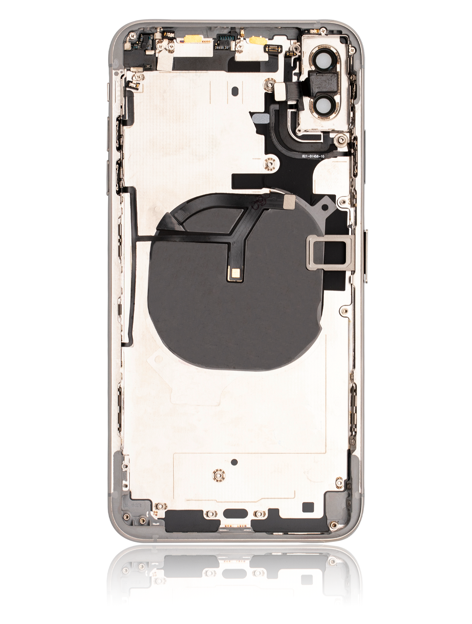 Backcover/Rahmen mit Small Components Pre-Installed für iPhone XS Max (gebrauchter OEM-Ausbau, Qualität A) (Silber)