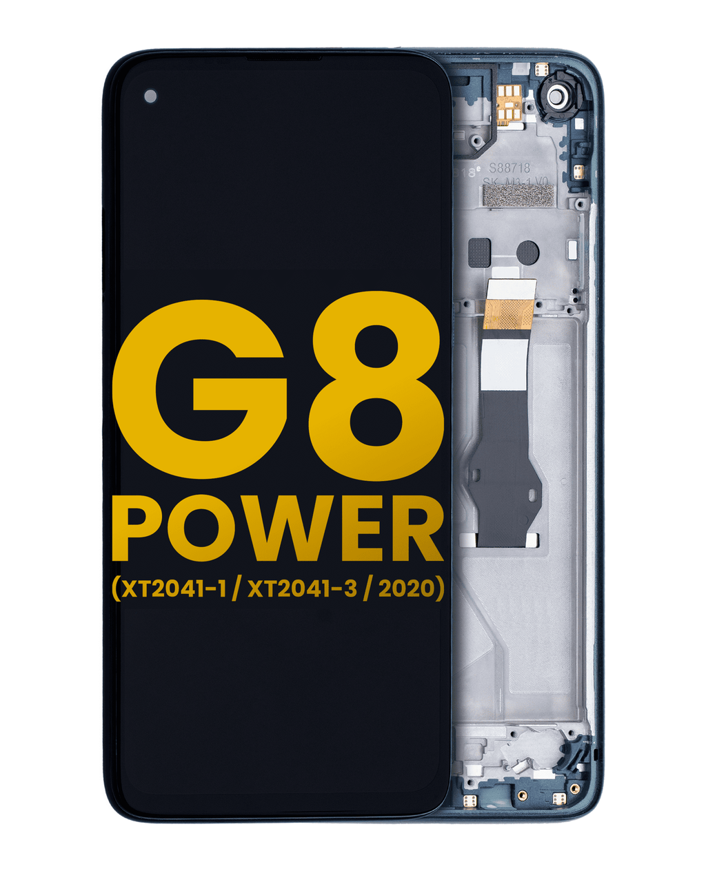 LCD Display with Frame for Motorola Moto G8 Power (XT2041-1 / XT2041-3 / 2020) (Refurbished) (Capri Blue)