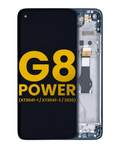 LCD-Display mit Rahmen für Motorola Moto G8 Power, Refurbished, Capri Blue
