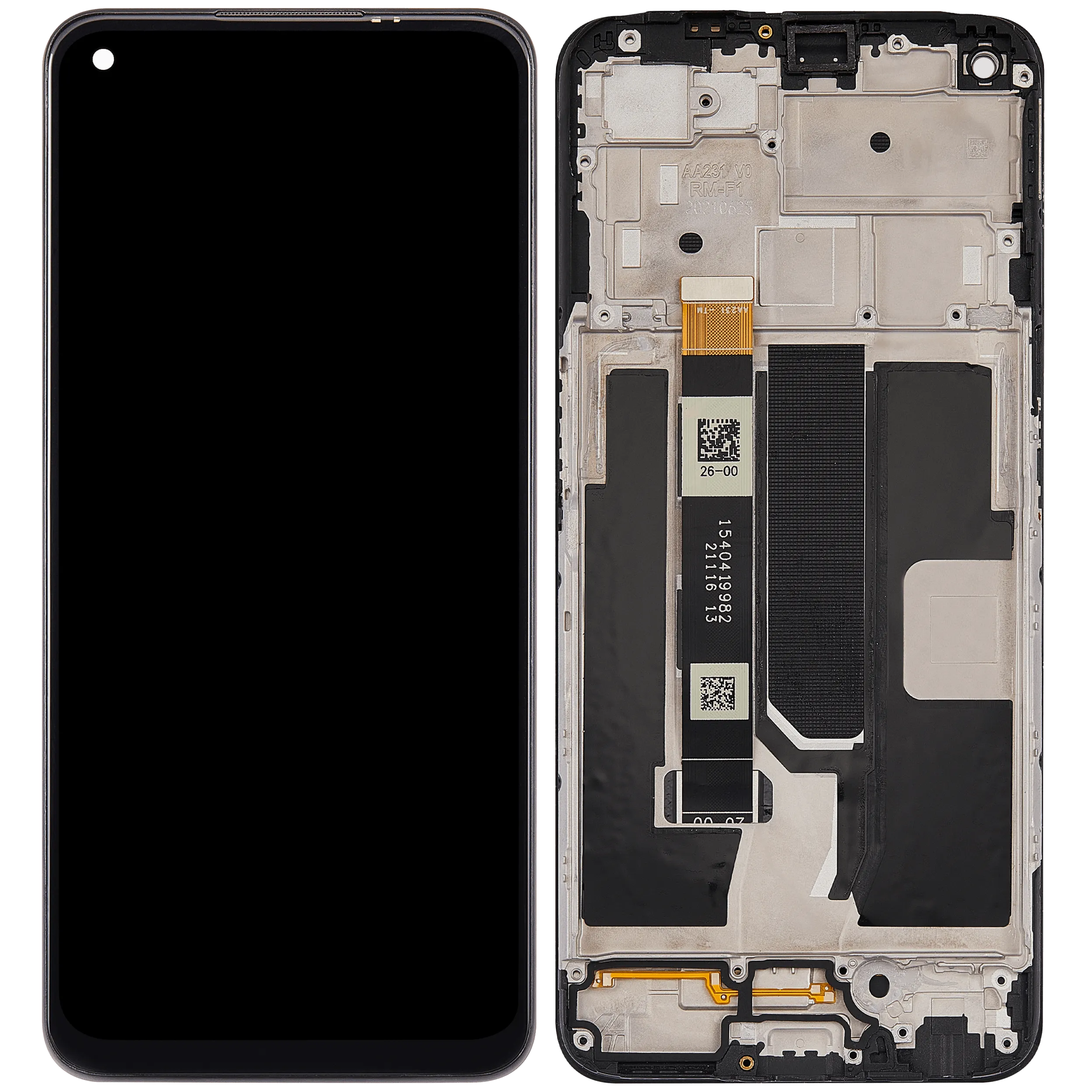 OLED-Display mit Rahmen Compatible für Oppo A93s (2021) (Refurbished) (Alle Farben)