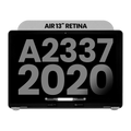 Complete LCD-Display für Macbook Air 13" A2337 (2020) (gebrauchter OEM-Ausbau, Qualität C) (Space Grau)