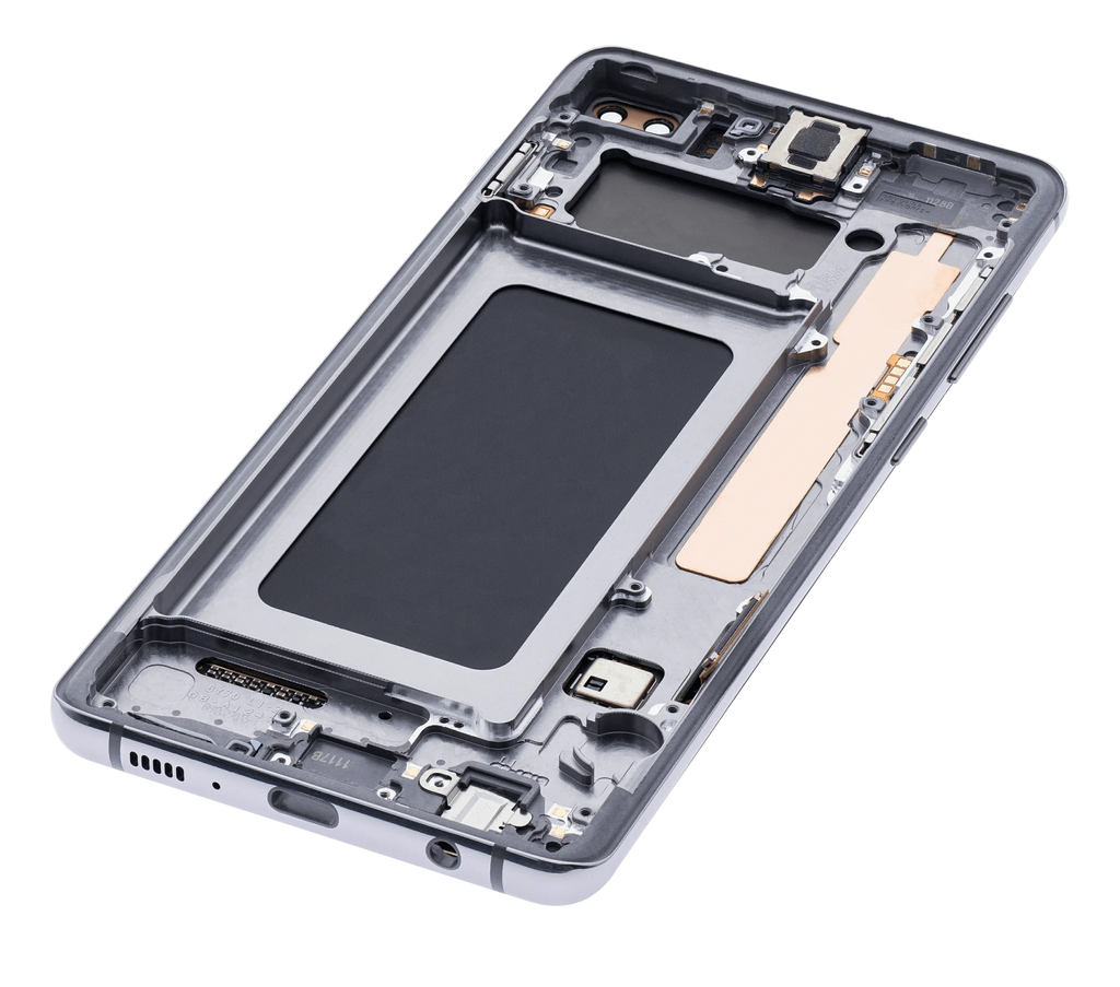 OLED-Display mit Rahmen für Samsung Galaxy S10 Plus (Aftermarket Plus) (Prism / Ceramic Black)
