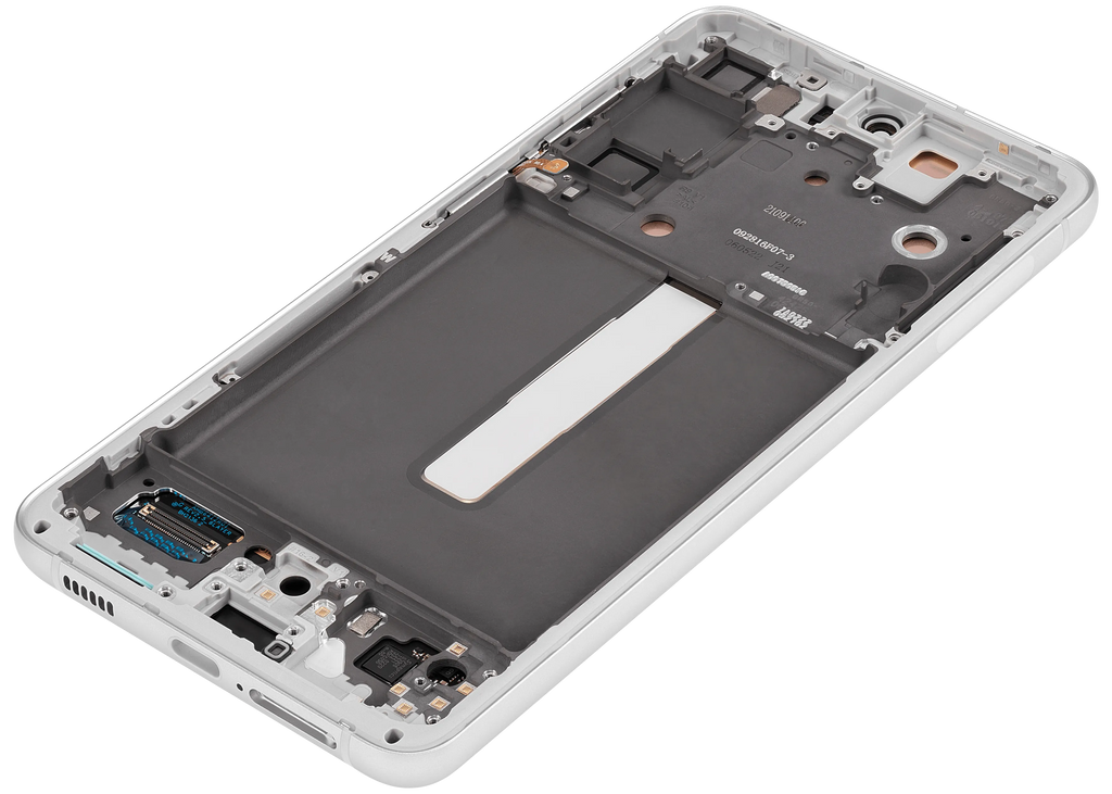 OLED-Display mit Rahmen für Samsung Galaxy S21 FE 5G (US & Internationale Version) (Aftermarket Plus) (120Hz) (Weiß)